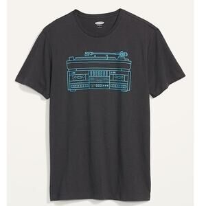 Old Navy Soft Washed Dark Gray Graphic Tee Short Sleeve Cotton Blend Size S